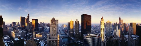 Framed USA, Illinois, Chicago, sunrise Print