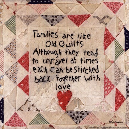 Framed Families are Like Quilts Print