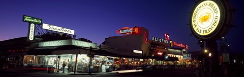 Framed Tourists at a restaurant, Fisherman&#39;s Wharf, San Francisco, California, USA Print