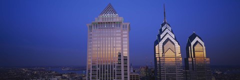 Framed Mellon Bank Center at Night, Liberty Place, Philadelphia Print