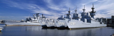 Framed Warships at a naval base, Philadelphia, Philadelphia County, Pennsylvania, USA Print