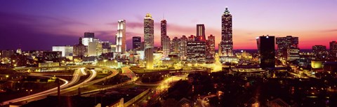 Framed Night, Atlanta, Georgia, USA Print