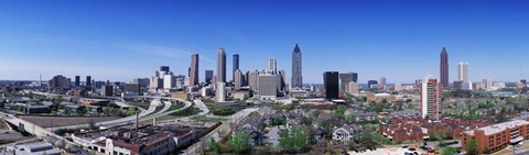 Framed USA, Georgia, Atlanta, skyline Print