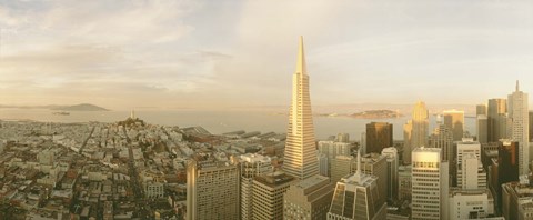 Framed USA, California, San Francisco, Skyline with Transamerica Building Print