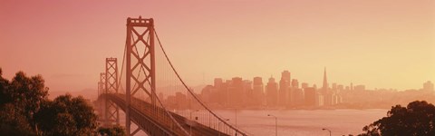 Framed San Francisco Skyline with Bay Bridge Print