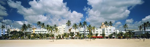 Framed Hotels on the beach, Art Deco Hotels, Ocean Drive, Miami Beach, Florida, USA Print