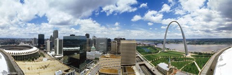 Framed Buildings in a city, Gateway Arch, St. Louis, Missouri, USA Print