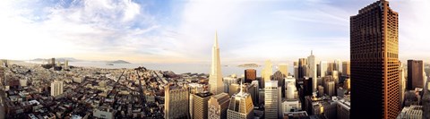 Framed High angle view of a city, Transamerica Building, San Francisco, California, USA Print