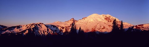 Framed Sunset Mount Rainier Seattle WA Print