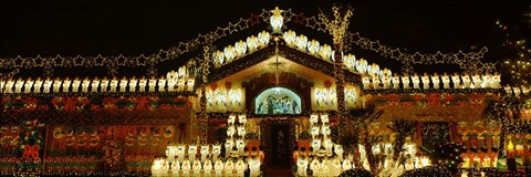 Framed Christmas Lights, Phoenix, Arizona Print