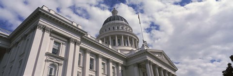 Framed USA, California, Sacramento, Low angle view of State Capitol Building Print