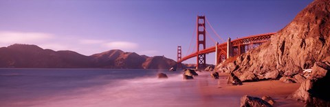Framed Golden Gate Bridge and Mountain View Print