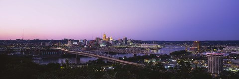 Framed Cincinnati, Ohio at Dusk Print