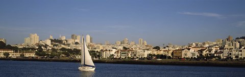 Framed Sailboat in an ocean, Marina District, San Francisco, California, USA Print