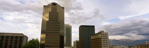 Framed Buildings in a city with mountains in the background, Tucson, Arizona, USA Print