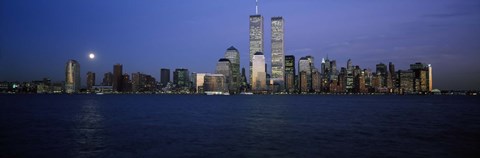 Framed Buildings at the waterfront, World Trade Center, Hudson river, Lower Manhattan, Manhattan, New York City, New York State, USA Print