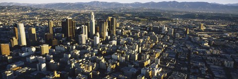 Framed Aerial View of Los Angeles, California Print