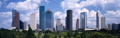 Framed Skyscrapers in a city, Houston, Texas, USA Print