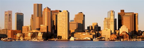 Framed Sunrise, Skyline, Boston, Massachusetts, USA Print