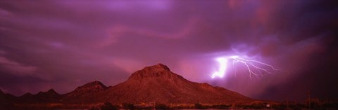 Framed Storm over Tucson AZ Print
