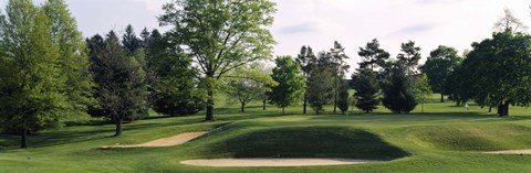 Framed Sand traps on a golf course, Baltimore Country Club, Baltimore, Maryland Print