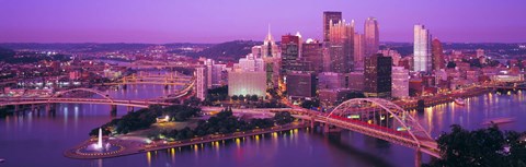 Framed Dusk, Pittsburgh, Pennsylvania, USA Print