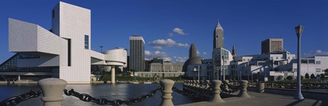Framed Building at the waterfront, Rock And Roll Hall Of Fame, Cleveland, Ohio, USA Print