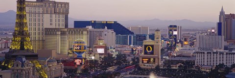 Framed High angle view of buildings in a city, Las Vegas, Nevada Print