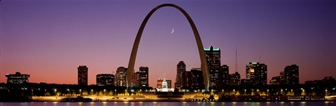 Framed Night view of St Louis MO Print