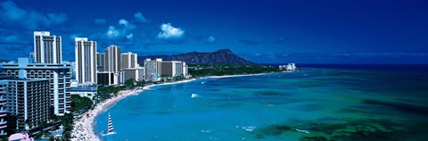 Framed Waikiki Beach Honolulu Oahu HI USA Print
