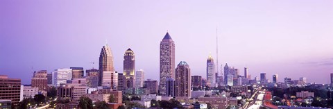 Framed Twilight, Atlanta, Georgia, USA Print