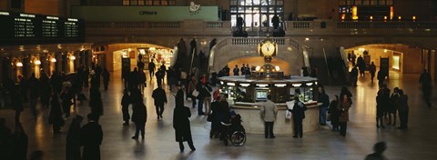 Framed High angle view of a group of people in a station, Grand Central Station, Manhattan, New York City, New York State, USA Print
