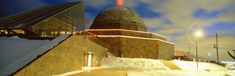Framed Museum lit up at dusk, Adler Planetarium, Chicago, Illinois, USA Print