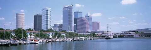 Framed Skyline &amp; Garrison Channel Marina Tampa FL USA Print