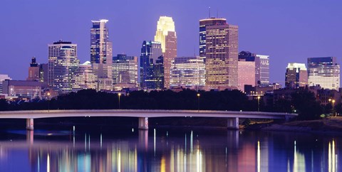 Framed Minneapolis at Night Print