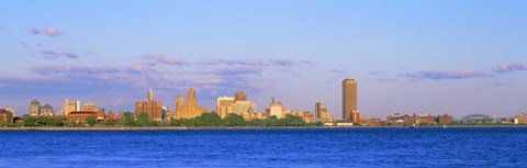Framed Buffalo skyline, Niagara River, Erie County, New York State Print