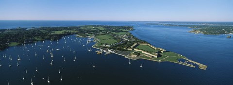 Framed Aerial view of a fortress, Fort Adams, Newport, Rhode Island, USA Print