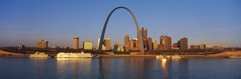 Framed St. Louis Skyline with arch Print