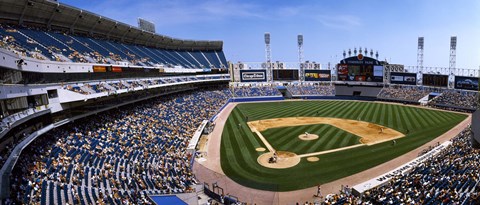 Framed High angle view of a baseball stadium, U.S. Cellular Field, Chicago, Cook County, Illinois, USA Print