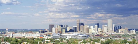 Framed USA, Colorado, Denver, Invesco Stadium, High angle view of the city Print