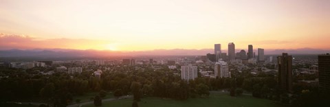 Framed Sunny Sky Behind Denver Colorado Print