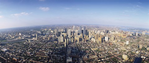 Framed Bird&#39;s eye view of a city, Philadelphia, Pennsylvania Print