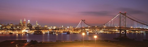 Framed Philadelphia at Night Print