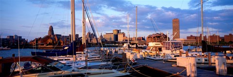 Framed Boats in Buffalo, New York Print