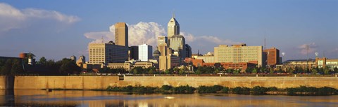 Framed Buildings at the waterfront, White River, Indianapolis, Marion County, Indiana, USA Print
