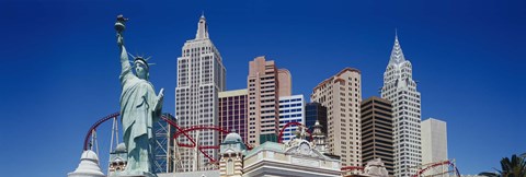 Framed Low angle view of skyscrapers, New York New York, Las Vegas, Nevada, USA Print