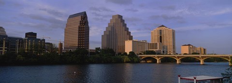 Framed Bridge over a river, Congress Avenue Bridge, Austin, Texas, USA Print