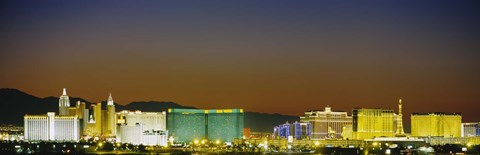 Framed Las Vegas skyline at night, Nevada Print