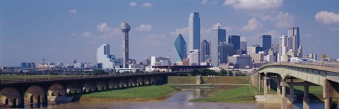 Framed Office Buildings In A City, Dallas, Texas, USA Print