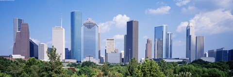 Framed Houston Skyline, Texas Print